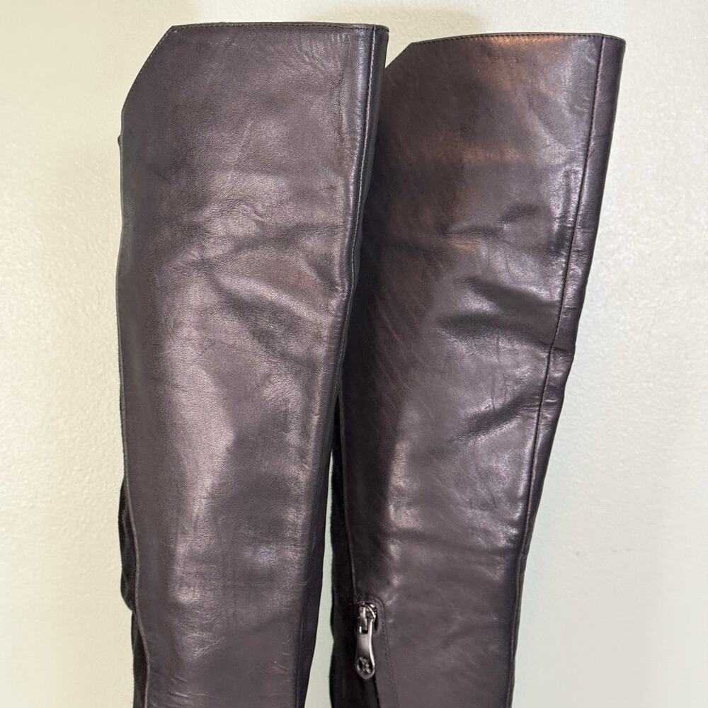 Carolinna Espinosa Womens 8.5M Black Corbin Leather & Suede Over The Knee Boots - Picture 3 of 13